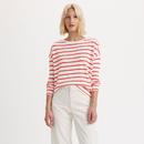 Levi's Margot Long Sleeve Retro Stripe T-shirt in Red and White A72480002