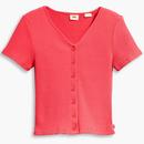 Monica Levi's® Retro 90s Textured Coral Red Top 