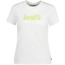 levis womens neon poster logo applique crew neck tshirt white