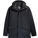 levis mens woodside utility hooded short parka jacket jet black