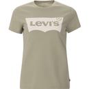 levis womens large logo print perfect tshirt desert green