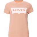 levis womens large logo print perfect tshirt dusty rose
