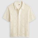 Levi's Pointelle Crochet Knit Camp Shirt in Off White 0013G0000