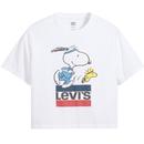 levis womens snoopy graphic cropped boxy tshirt white