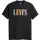 Levi's Men's Retro Relaxed Colour Pop Serif Logo Tee in Black