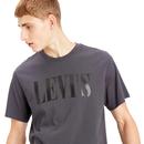 LEVI'S Relaxed Retro Serif 90s Logo T-shirt (Grey)