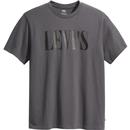 Levi's Men's Retro Relaxed Serif Logo Crew Tee in Grey