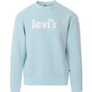 levis mens relaxed graphic crew neck plain coloured sweatshirt blue