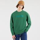 levis mens relaxed fit logo print crew neck sweatshirt green