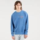 Levi's Relaxed T2 Retro 90s Indie Garment Dye Crew Sweatshirt in Star Sapphire Blue