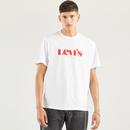 levis mens new logo print relaxed fit crew neck tshirt white