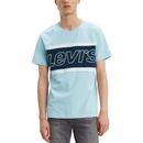 Levi's Men's Retro 1990s Colour Block T-shirt in Sky Blue and White