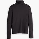 levis womens dreamy retro ribbed fitted turtleneck long sleeve top caviar black