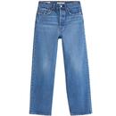 levis womens ribcage straight leg ankle length jeans jive together blue
