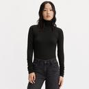 Levi's Ruched Turtleneck Top in Caviar A68880000