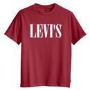 Levi's Men's Retro Serif Logo Graphic T-shirt in Red