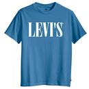 Levi's Men's Retro 90s Serif Graphic Logo T-shirt in Riverside Blue