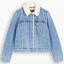 levis womens original sherpa denim trucker jacket weekend wanderer blue