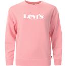 levis womens graphic logo print standard crew neck plain sweatshirt pink