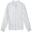 levis mens classic split rock stripe long sleeve shirt tofu white blue 