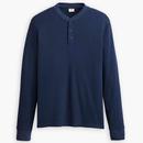 Levi's Thermal Three Button Henley Tee in Navy