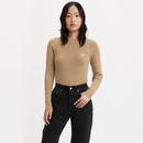 Levi's Women's Ribbed Mock Neck Sweater in Travertine A07190017
