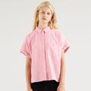 Levi's Women's Laney Retro Boxy fit short sleeve shirt in Peony Pink