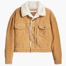 Levi's Womens Cord Sherpa Jacket in Iced Coffee