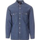 levis mens jackson worker long sleeve cotton hemp denim shirt stonewash blue