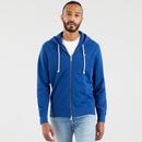 levis mens original zip up drawstring hoodie navy blue