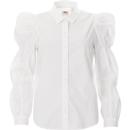 levis womens zuma ruched volume sleeves blouse bright white