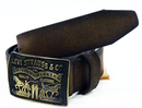 LEVI'S® Mens Retro Distressed Leather Belt (Brown)