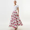 Louche London Agatha Loveflower Print Circle Midi Skirt
