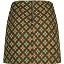 Aubin LOUCHE 60s Deco Fleur Jacquard Mini Skirt