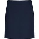 louche womens aubin retro 60s rib zip mini skirt navy