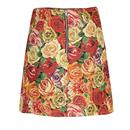 Aubin Roses Louche Retro 60s Jacquard Mini Skirt