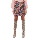 louche aubin flower power mini skirt black/pink