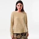 Louche Blanka Eyelash Long Sleeve Fluffy Jumper in Beige