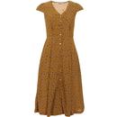 Cathy LOUCHE Dandelion Print Tea Dress In Mustard