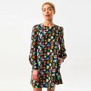 Louche Didee Toadstool Tales Print Mini Dress in Black