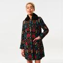 Louche Dryden 60s Coats in Folk Black/Green