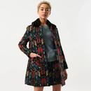 Louche Dryden 60s Coats in Folk Black/Green	