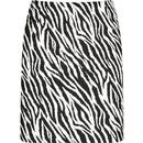 louche women dylan zebra print a line mini skirt black white