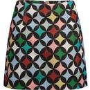 louche womens jacquard circle pattern mini skirt multicoloured