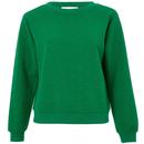 Louche Jan Heartfelt Love Heart Quilted Sweatshirt in Green