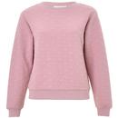 Louche Jan Heartfelt Quilted Sweatshirt in Pale Pink