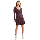 Jona Louche Retro Dots Long Sleeve Mini Dress (N)