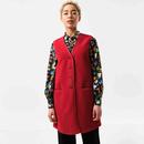 Louche London Cathel Borg Longline Waistcoat in Red