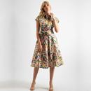 Louche London Fleur Summer Dream Floral Print Midi Shirt Dress