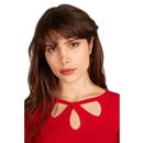 Lylou LOUCHE Retro Vintage Twist Collar Top in Red